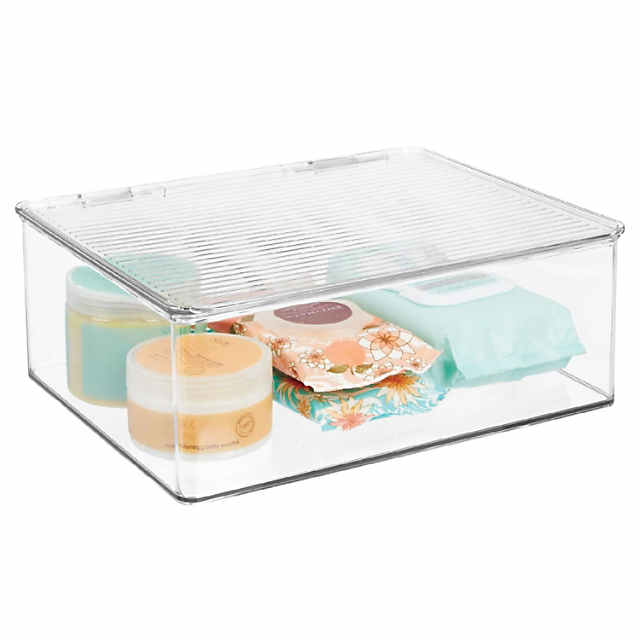 https://s7.orientaltrading.com/is/image/OrientalTrading/PDP_VIEWER_IMAGE_MOBILE$&$NOWA/mdesign-plastic-bathroom-vanity-storage-organizer-bin-box-with-hinged-lid-clear~14431787-a01$NOWA$
