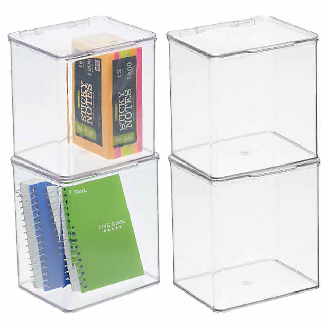 mDesign Plastic Home Office Storage Desk Organizer Bin - 12 x 10 x 8