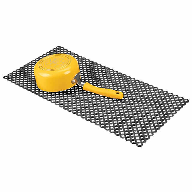 mDesign Plastic Protective XL 25 Kitchen Sink Drying Mat/Grid - Graphite  Gray