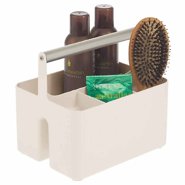mDesign Small Plastic Shower/Bath Storage Organizer Caddy Tote with Handle  for