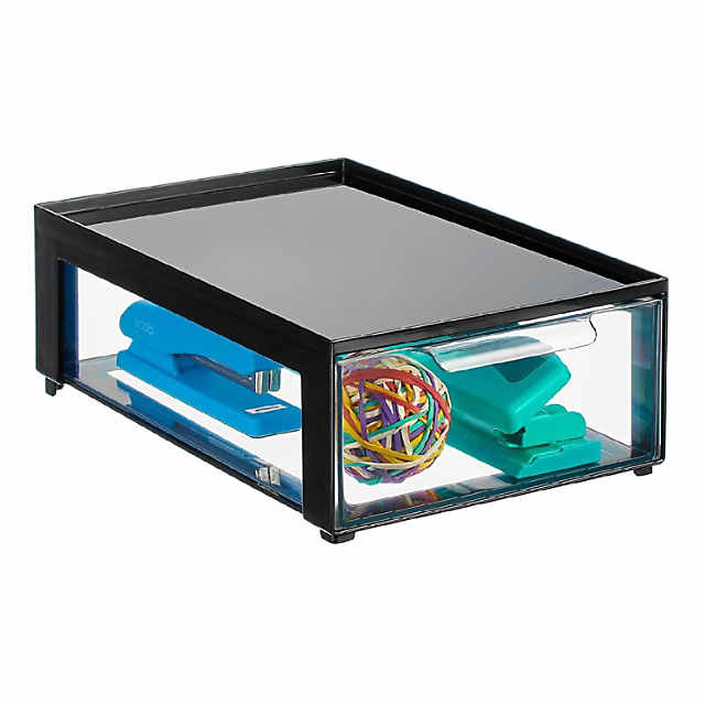 MDesign Plastic Stackable 2-Tier Kitchen Drawer Organizer Tray Bin