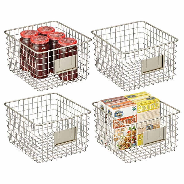 https://s7.orientaltrading.com/is/image/OrientalTrading/PDP_VIEWER_IMAGE_MOBILE$&$NOWA/mdesign-small-steel-kitchen-organizer-basket-with-label-slot-4-pack-satin~14367034-a01$NOWA$