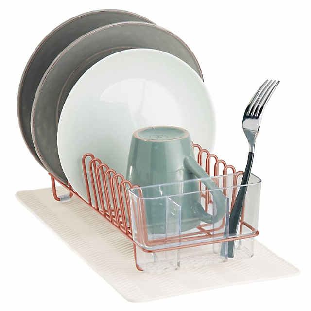 Copper Tone Metal Wire Kitchen Dish Drying Rack, Dish Storage