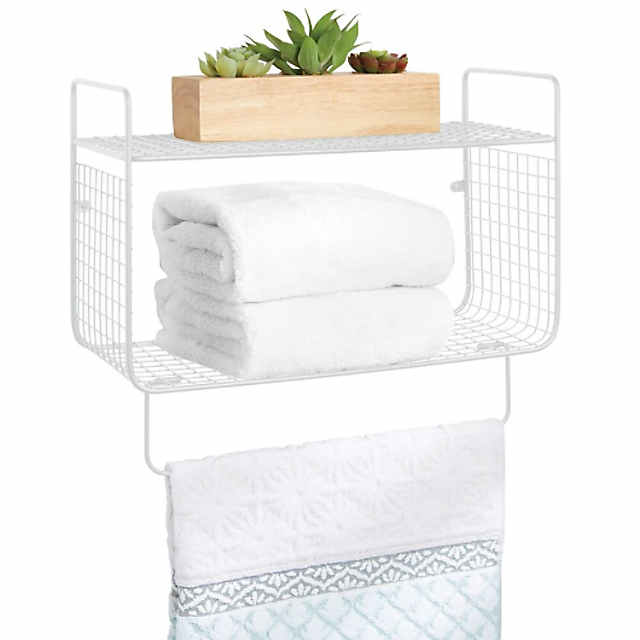 https://s7.orientaltrading.com/is/image/OrientalTrading/PDP_VIEWER_IMAGE_MOBILE$&$NOWA/mdesign-steel-wall-mount-storage-organizer-shelf-rack-with-towel-bar-white~14395377-a01$NOWA$