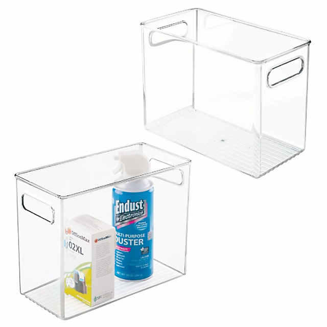 https://s7.orientaltrading.com/is/image/OrientalTrading/PDP_VIEWER_IMAGE_MOBILE$&$NOWA/mdesign-tall-plastic-desk-organizer-office-bin-with-handles-2-pack-clear~14366851-a01$NOWA$