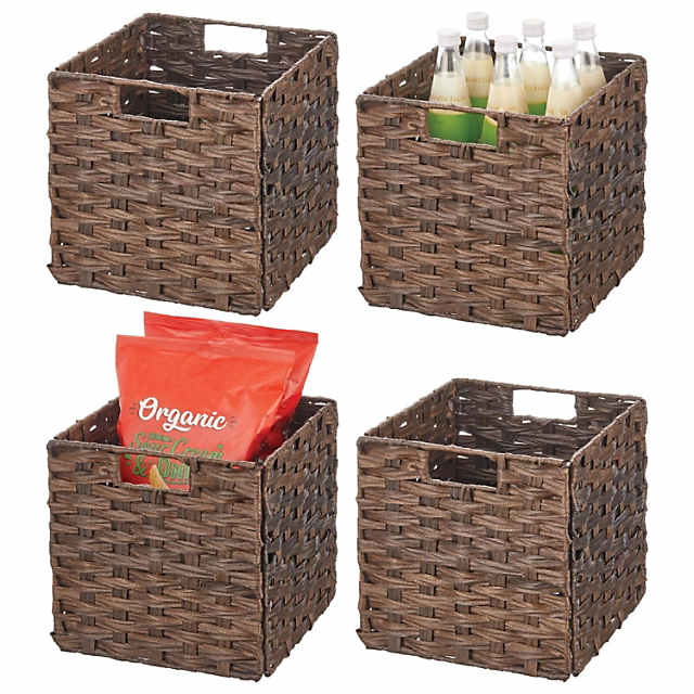 mDesign Plastic Cube Storage Bins Organizer Basket Containers, 4