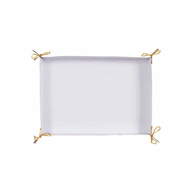 Vintiquewise Metal Gold Rectangular Serving Tray with Oval Design