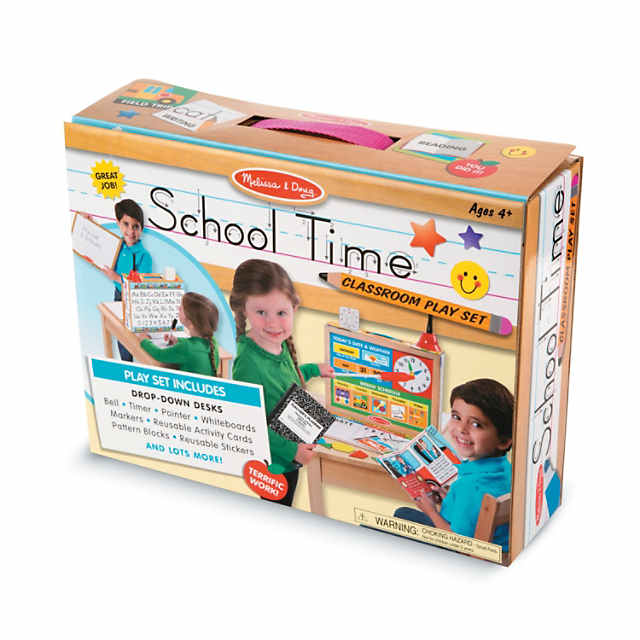 Melissa & Doug School Time! Classroom Play Set Game - Be Teacher or Student  - FSC-Certified Materials