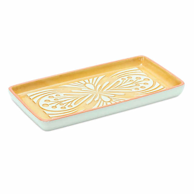 Melrose International Ceramic Tray (Set Of 6) 8In | Oriental Trading