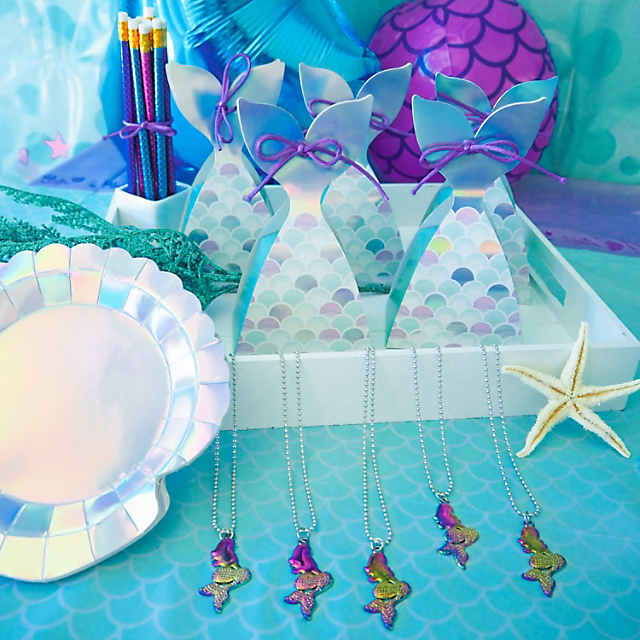 Mermaid Sparkle Tail Iridescent Favor Boxes - 12 Pc.