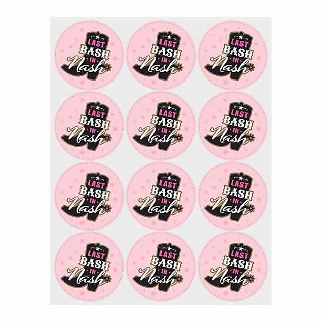 Bachelorette Party Pink Favor Stickers - 36 Pc.