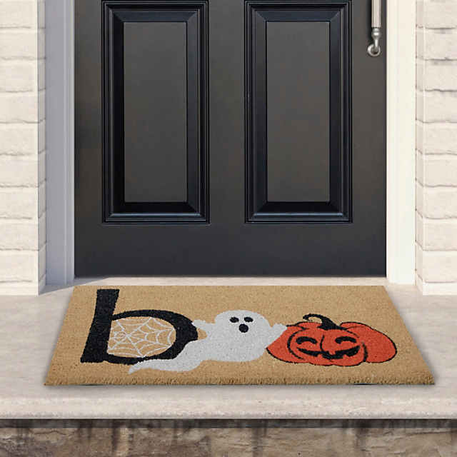 Narrow Doormat Graveyard Halloween Coir Doormat / Fall Door 