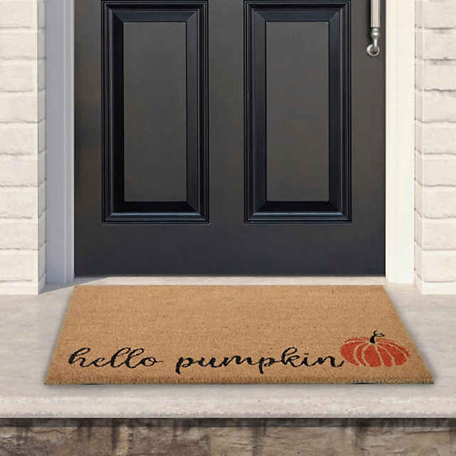 Natural Coir Hello Outdoor Rectangular Doormat 18 x 30