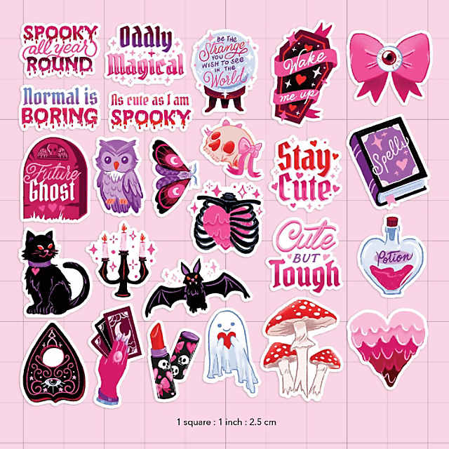52ct Navy Peony Cute Goth Stickers for Scrapbook