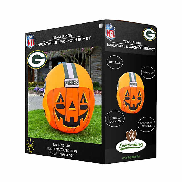 NFL Green Bay Packers Inflatable Jack O' Helmet, 4 ft Tall, Orange