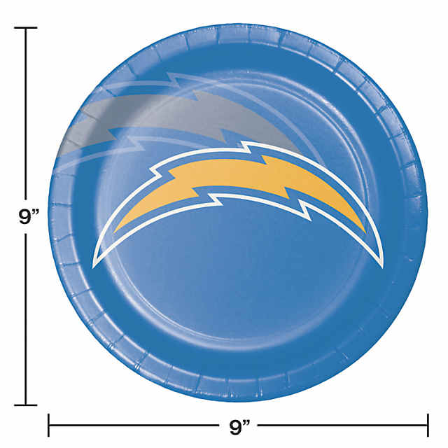 24ct NFL Los Angeles Chargers Paper Plates Blue