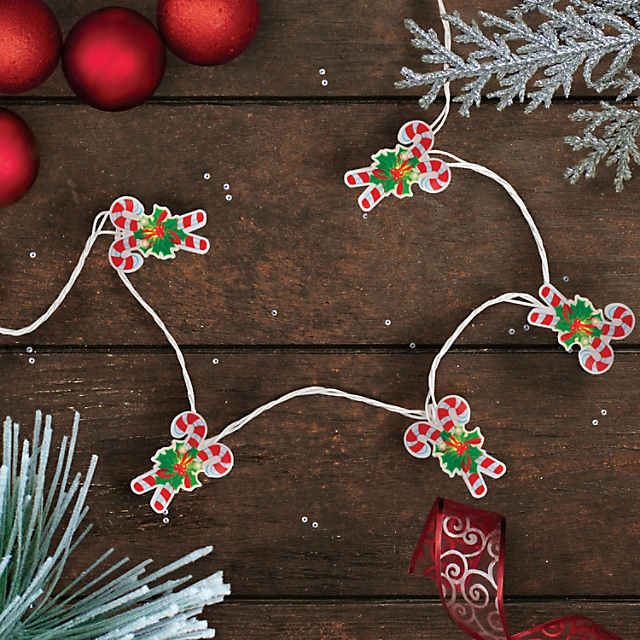 Northlight 10-Count Candy Cane Christmas Light Set - 6ft White Wire