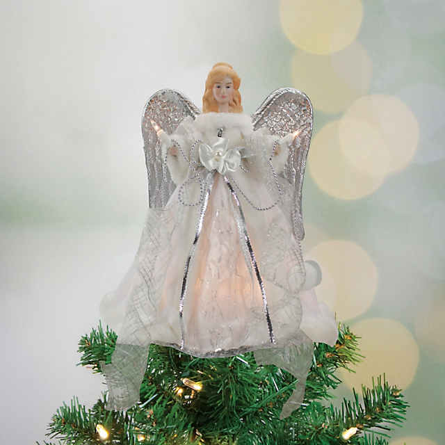 Mini Angel Tree Topper, Fairy Tree Topper, White Christmas Angel