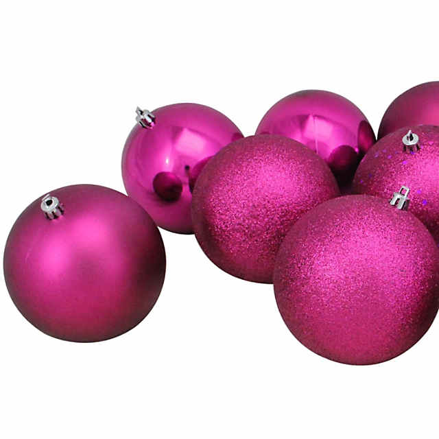 12ct. 4 Shiny Red Hot Shatterproof Plastic Ball Ornaments