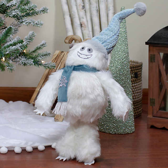 Northlight 23-Inch Plush White and Blue Standing Tabletop Yeti Christmas Figure