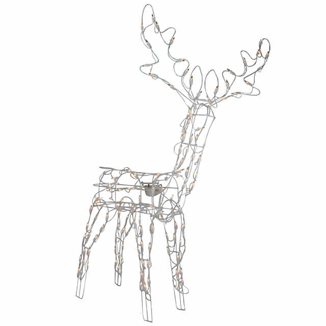 Northlight 48-Inch Lighted White Standing Reindeer Animated