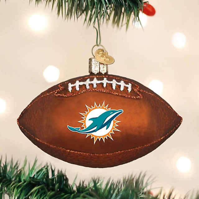 Miami Dolphins NFL Football Old World Christmas Glass Ornament