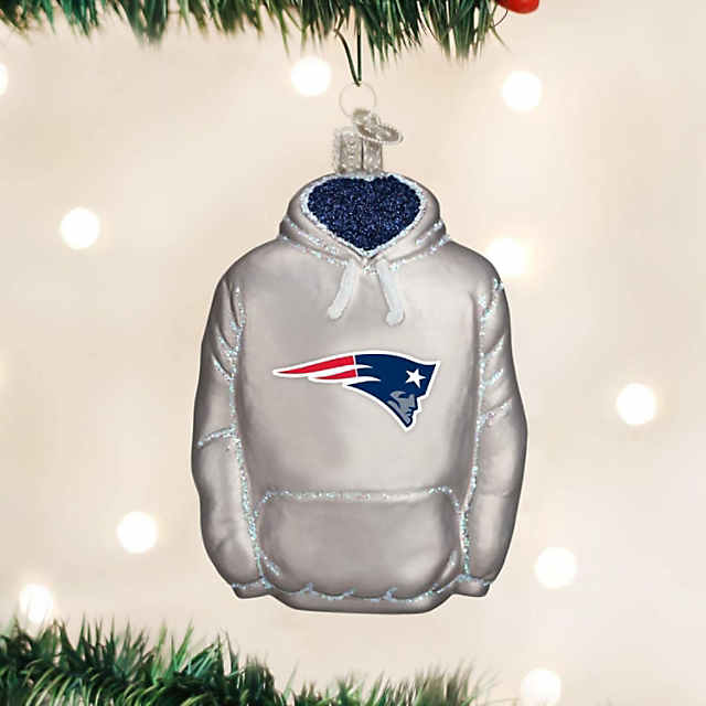 New England Patriots NFL Hoodie Glass Ornament