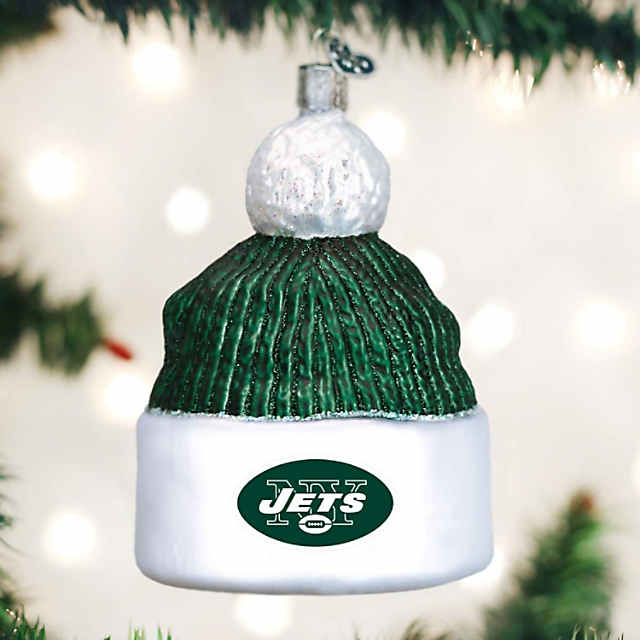 Old World Christmas Glass Ornament New York Jets Beanie