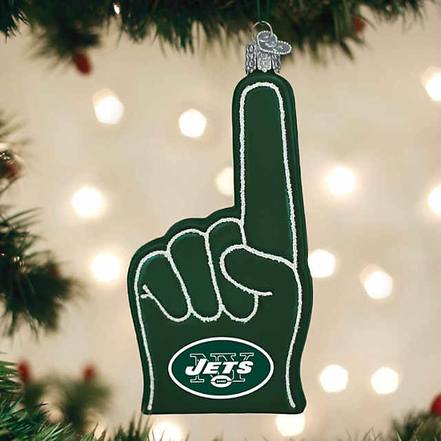 New York Jets Stocking Blown Glass Ornament