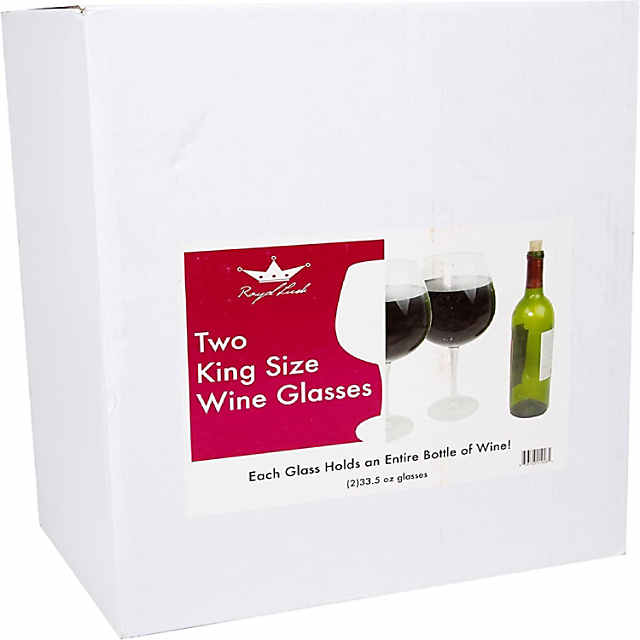 Oversized XL Giant Wine Glass -33.5 oz - Holds A Full Bottle of Wine! (2 Glasses)