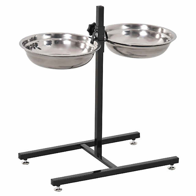 Elevated Dog Double Bowls, 4 Heights Adjustable Raised Dog Bowl Feeder  Stand With 2 Stainless Steel Pet Bowls For Small Medium Dogs Cats