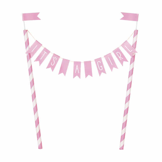 Pink Hearts Baby Shower Banner Cake Topper Oriental Trading