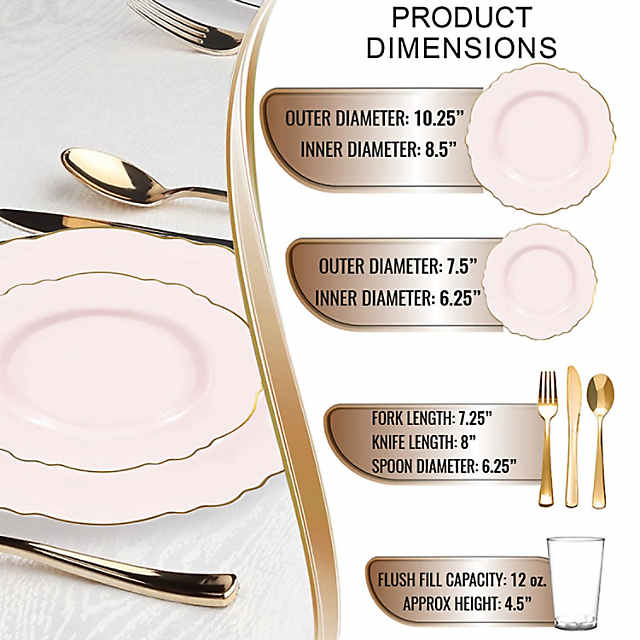 Blush Floral Hexagonal Paper Dessert Plates - 8 Ct.