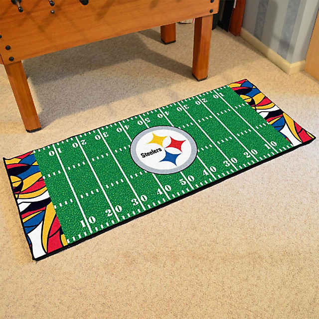 : FANMATS 23134 Pittsburgh Steelers Ticket Design Runner Rug -  30in. x 72in.