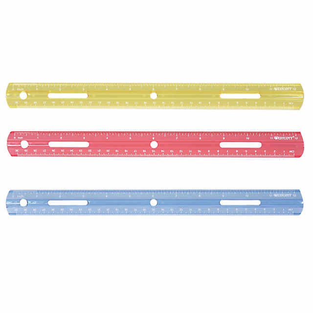 48 Wholesale Ruler Set, 3 Pk., Asst. Colors - at 