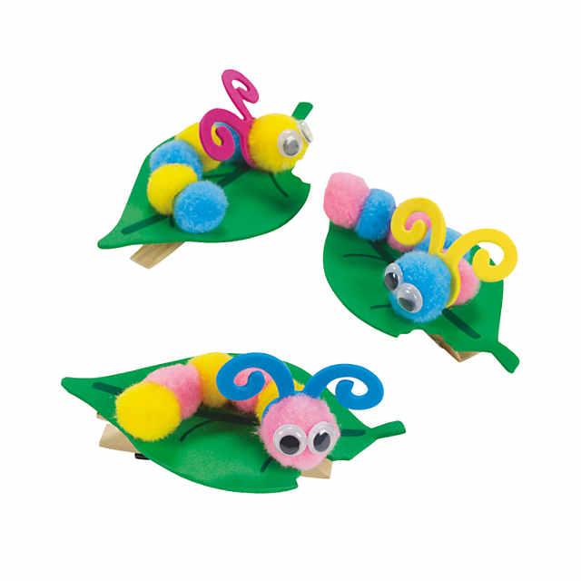 Pom-Pom Caterpillar Note Holder Craft Kit - Makes 12