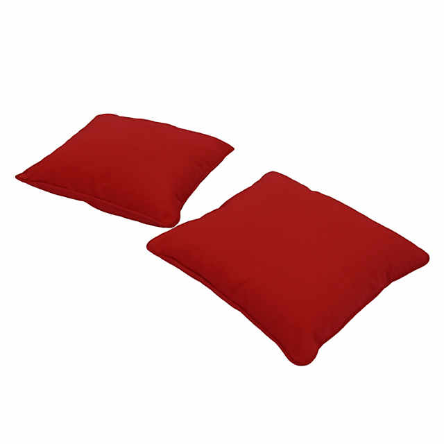 Presidio 18x 18 Square Indoor/Outdoor Pillow with Piping, 2-Pack - Red