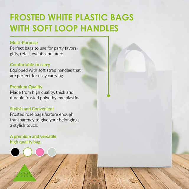 Prime Line Packaging Clear Plastic Bags with Handles Retail Bags