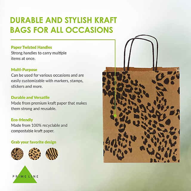 Prime Line Packaging Brown Kraft Paper Bags with Paper Twist