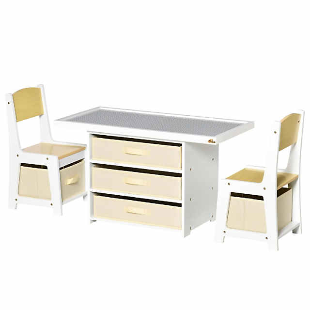 Costway 2-Piece Wood Top Kids Desk and Chair Set Study Writing