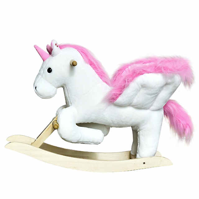 Qaba Kids Ride-on Rocking Horse Toy Llama Style Rocker Soft Plush