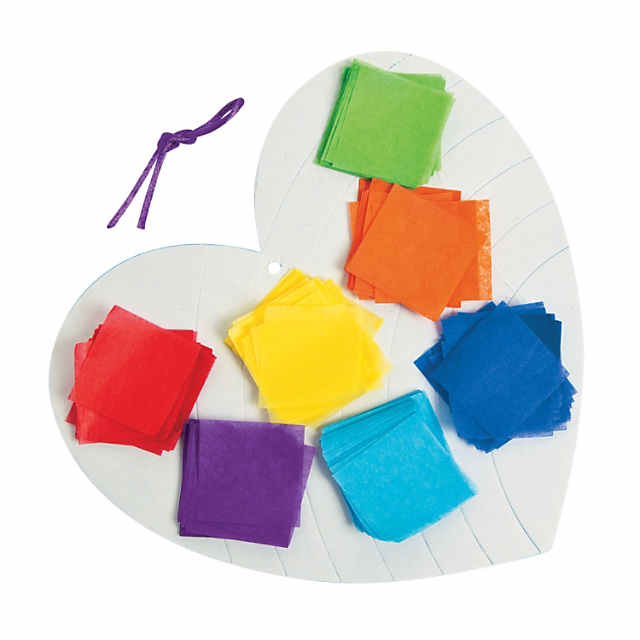 Rainbow Heart Tissue Paper Craft Kit