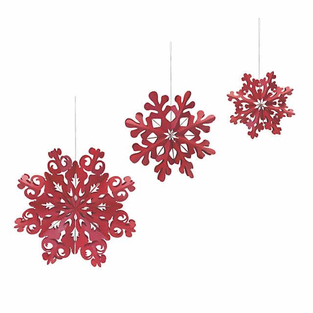 6 Pieces Plastic White Snowflakes Ornaments for Christmas Decoration, Silver