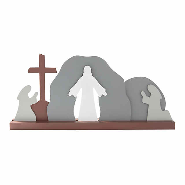 Easter Resurrection Scene Wooden Decoration Easter Decor Wooden Cross  Resurrection Scene Decor Wooden Nativity Set Home Decor