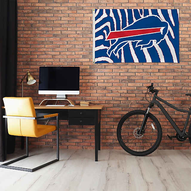Rico Industries NFL Football Buffalo Bills Zebra Print Design 3' x 5' Banner  Flag Single Sided - Indoor or Outdoor - Home Décor