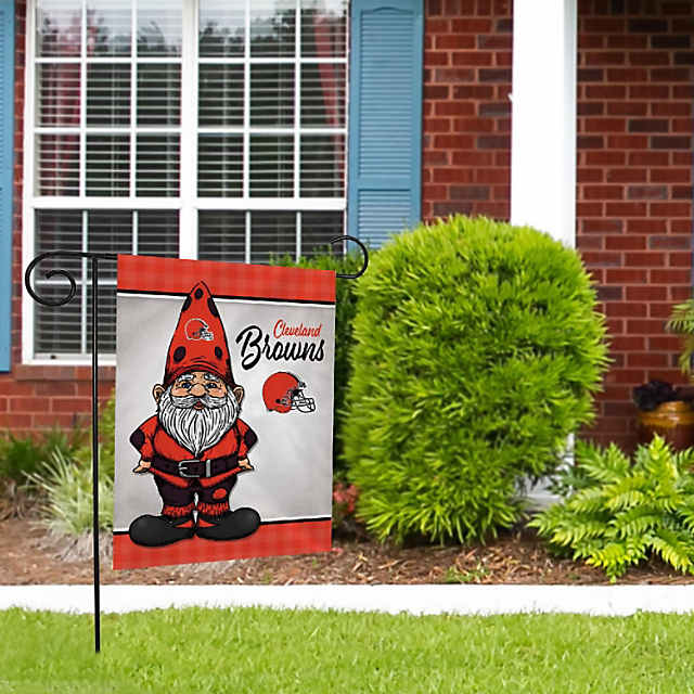 Rico Industries NFL Football Cleveland Browns Gnome Spring 13 x 18 Double Sided Garden Flag