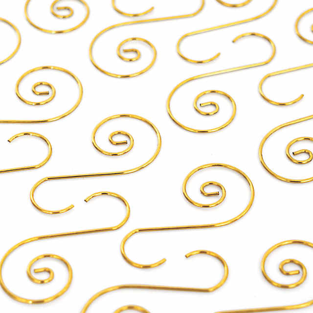 R N' D Toys Tree Ornament Hooks - Christmas Tree Decorating Metal Wire Hangers for Hanging Decorations - Pack of 120 (Gold)