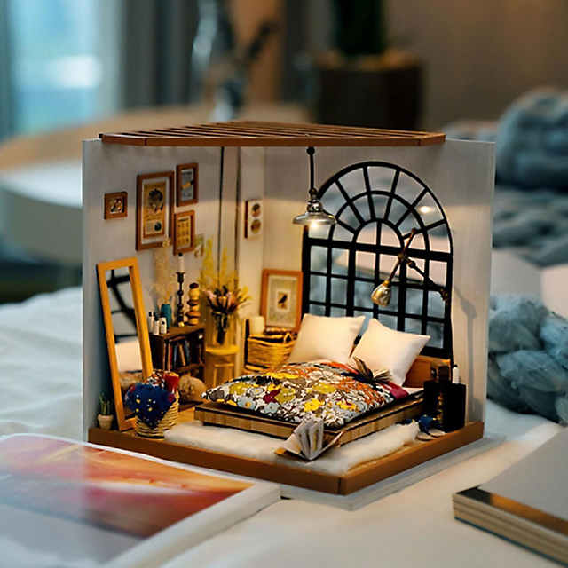 Robotime Wooden Dollhouse with Furniture & Light DIY Miniature House  Perfect Gift for Boys and Girls