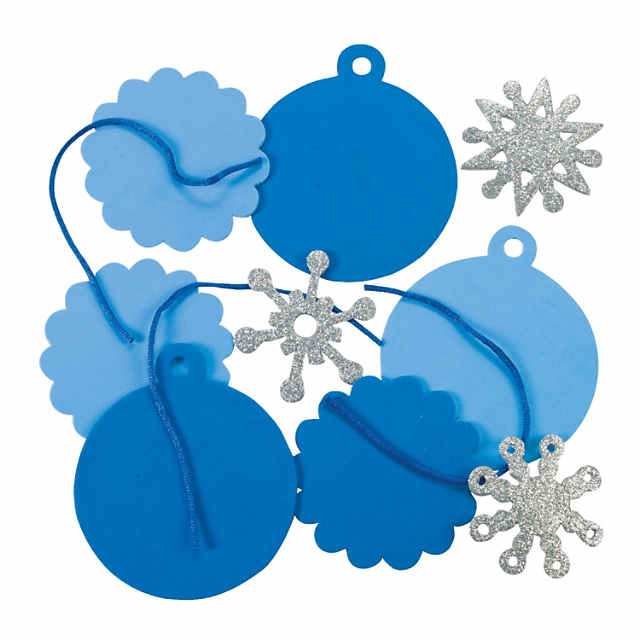 Snowflake Foam Ornaments Craft Kit- Craft Kits - 12 Pieces