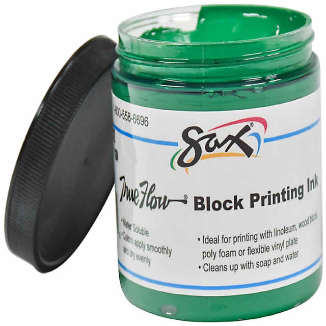 Sax True Flow Water Soluble Block Printing Ink, 1 Pint Jar, Green
